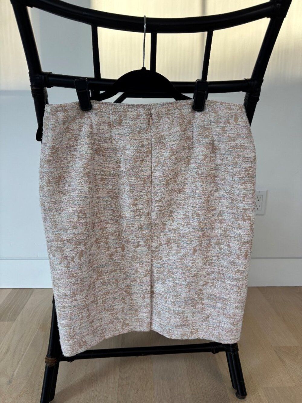 Ann Taylor Petite 8P Tweed Pencil Skirt Neutral Coquette Y2K Preppy Workwear Chi - Picture 6 of 6